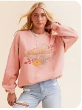 Billabong  Pink/Peach Tropical Twisties Kendal Oversized Pullover